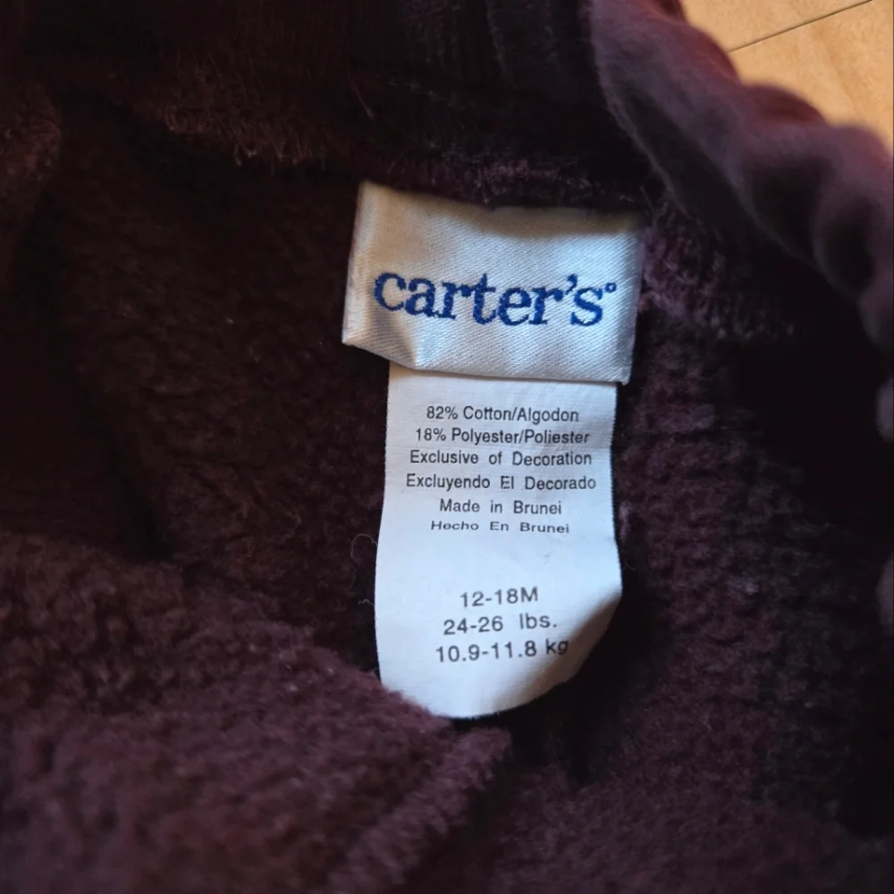 Vintage 1990s Y2K Carter's maroon and beige dinosaur sports sweatsuit set